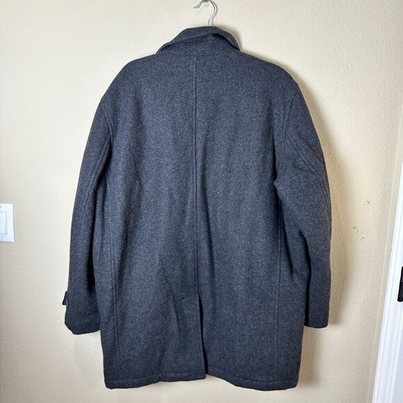 LONDON FOG Wool Insulated Charcoal Button Coat Jacket Size Large - Picture 6 of 10
